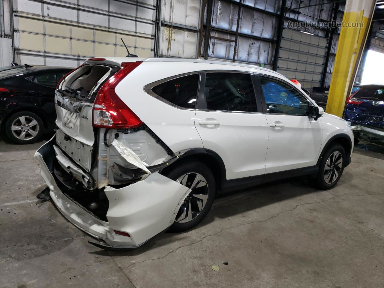 2016 Honda Cr-v Touring White vin: 5J6RM4H96GL110107