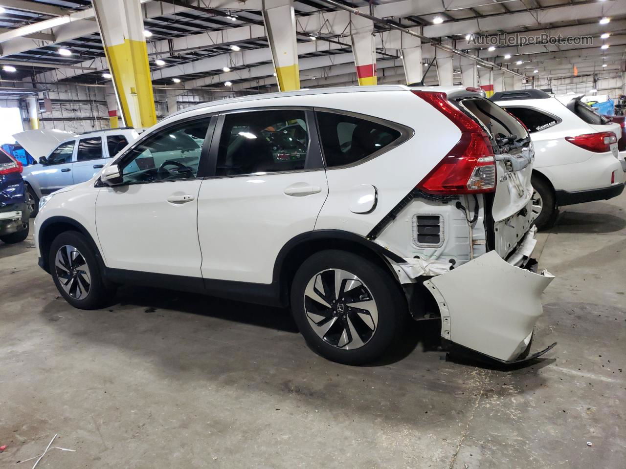 2016 Honda Cr-v Touring White vin: 5J6RM4H96GL110107