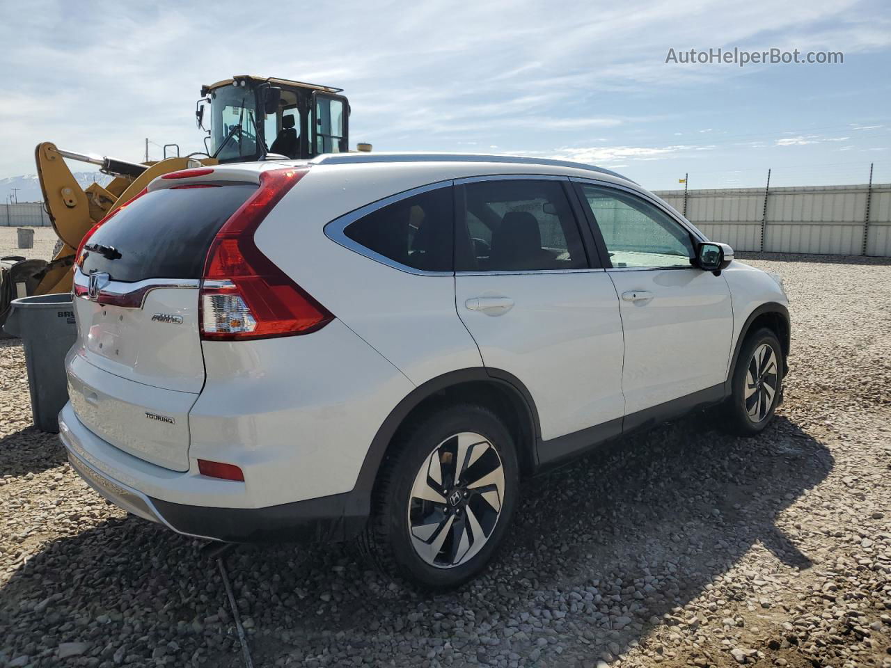 2015 Honda Cr-v Touring White vin: 5J6RM4H97FL130039