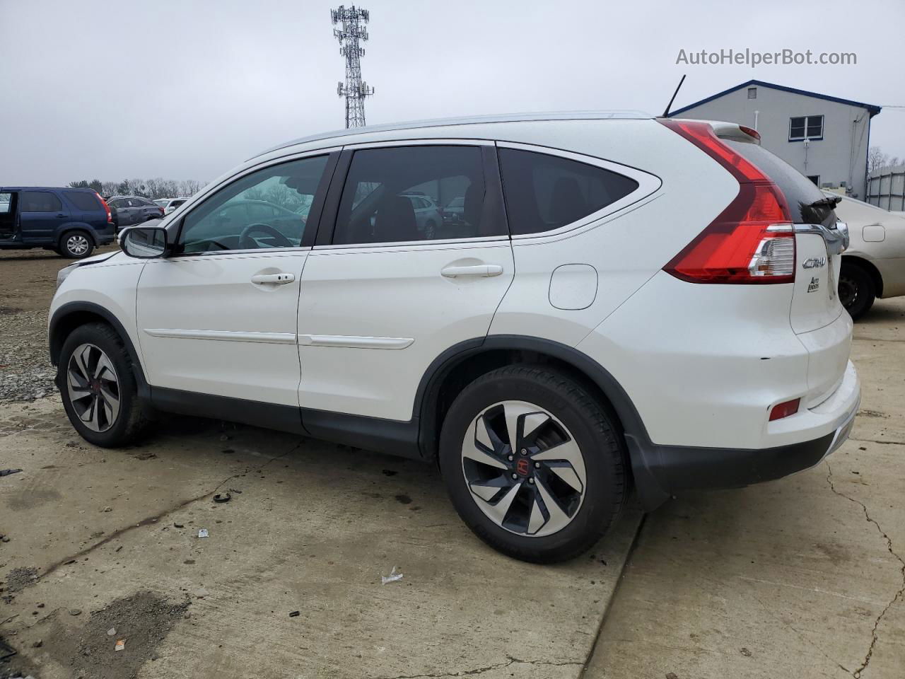 2015 Honda Cr-v Touring White vin: 5J6RM4H98FL069686