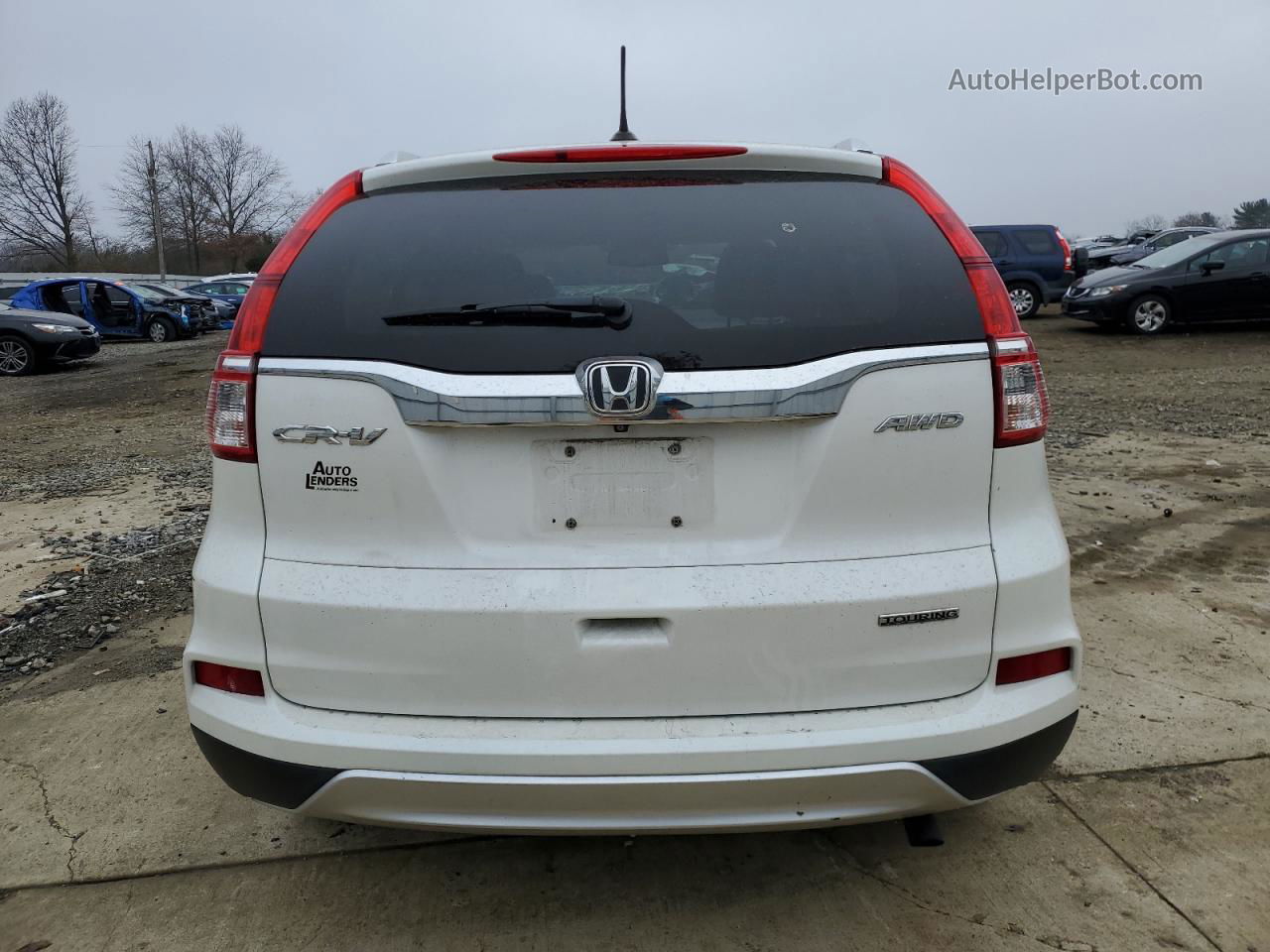 2015 Honda Cr-v Touring White vin: 5J6RM4H98FL069686