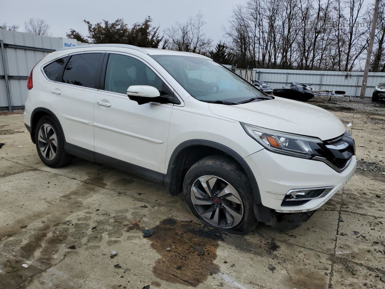 2015 Honda Cr-v Touring White vin: 5J6RM4H98FL069686