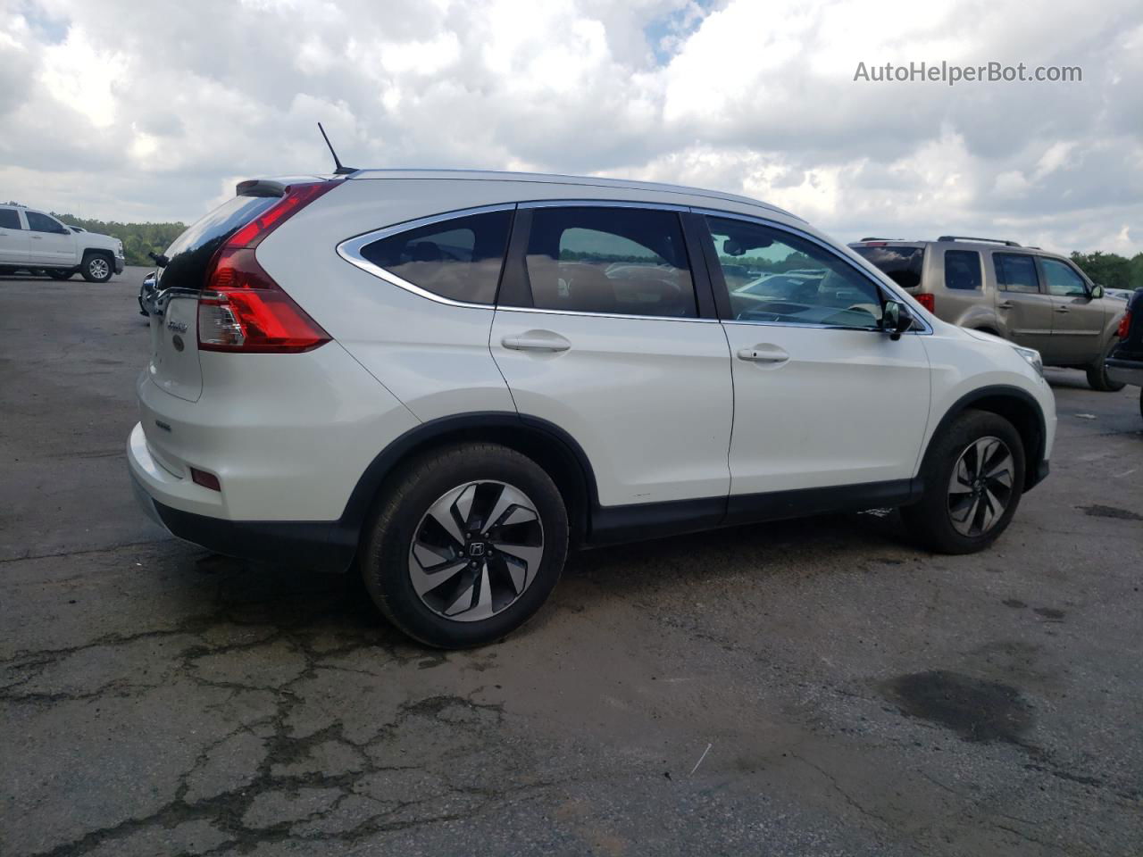 2016 Honda Cr-v Touring White vin: 5J6RM4H98GL091608