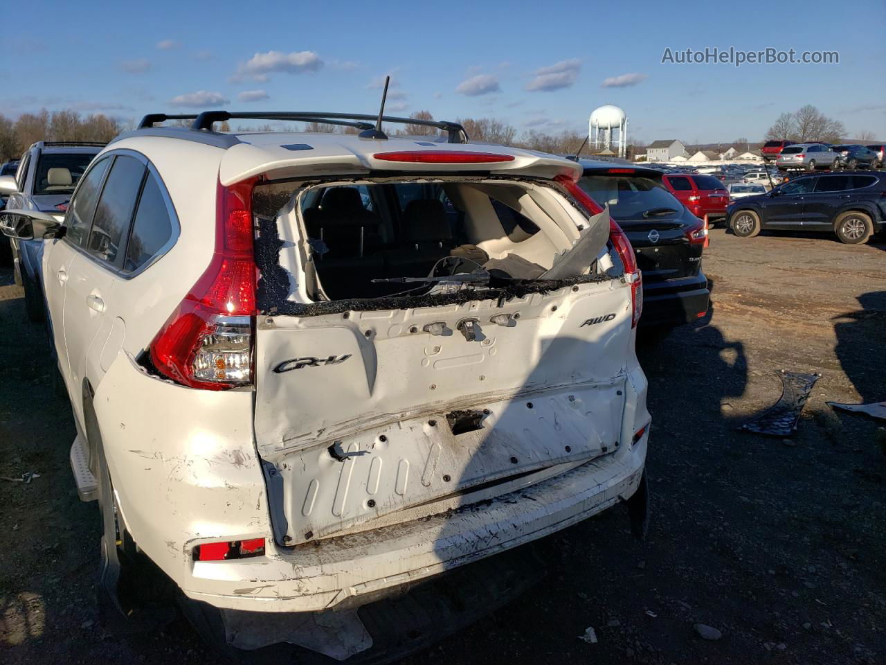 2015 Honda Cr-v Touring White vin: 5J6RM4H99FL128132