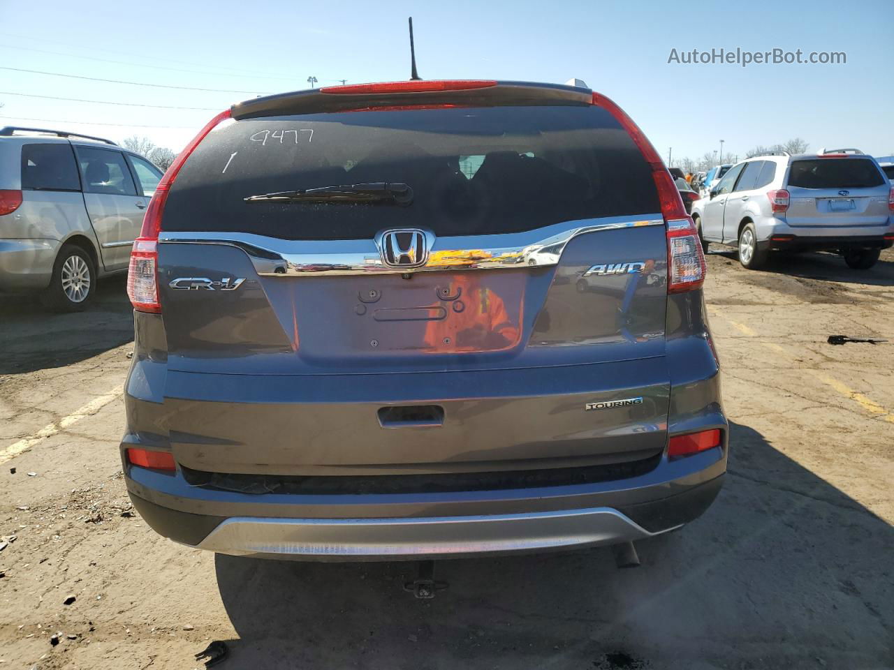 2016 Honda Cr-v Touring Серый vin: 5J6RM4H99GL089477