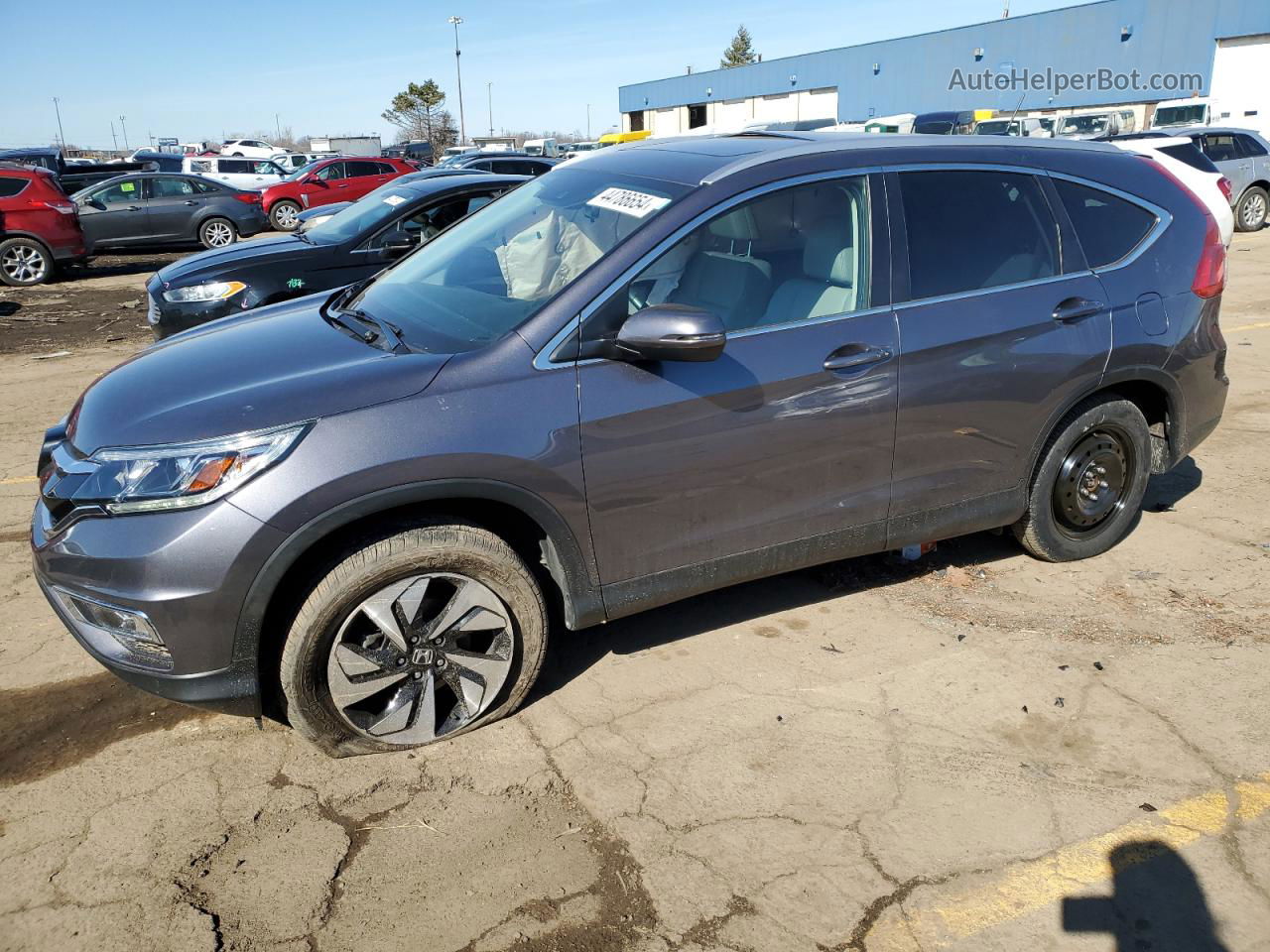 2016 Honda Cr-v Touring Gray vin: 5J6RM4H99GL089477