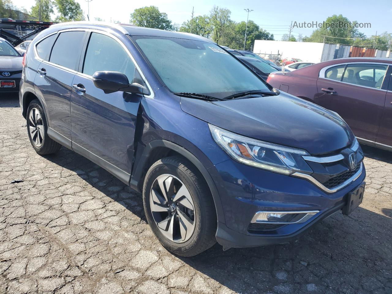 2016 Honda Cr-v Touring Blue vin: 5J6RM4H99GL118184