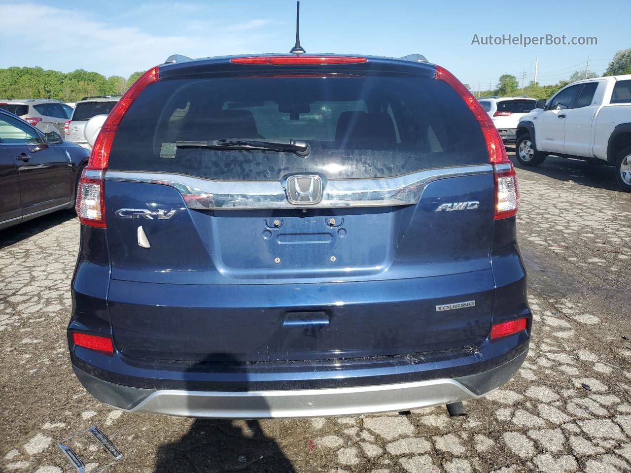 2016 Honda Cr-v Touring Blue vin: 5J6RM4H99GL118184