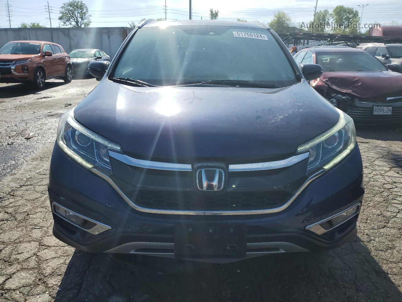 2016 Honda Cr-v Touring Blue vin: 5J6RM4H99GL118184