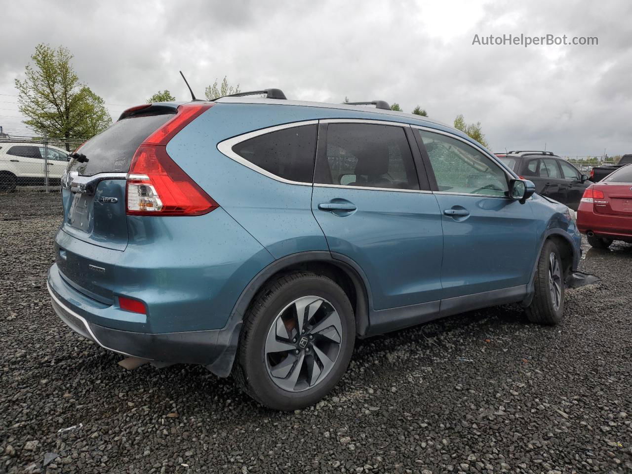 2016 Honda Cr-v Touring Blue vin: 5J6RM4H9XGL059498