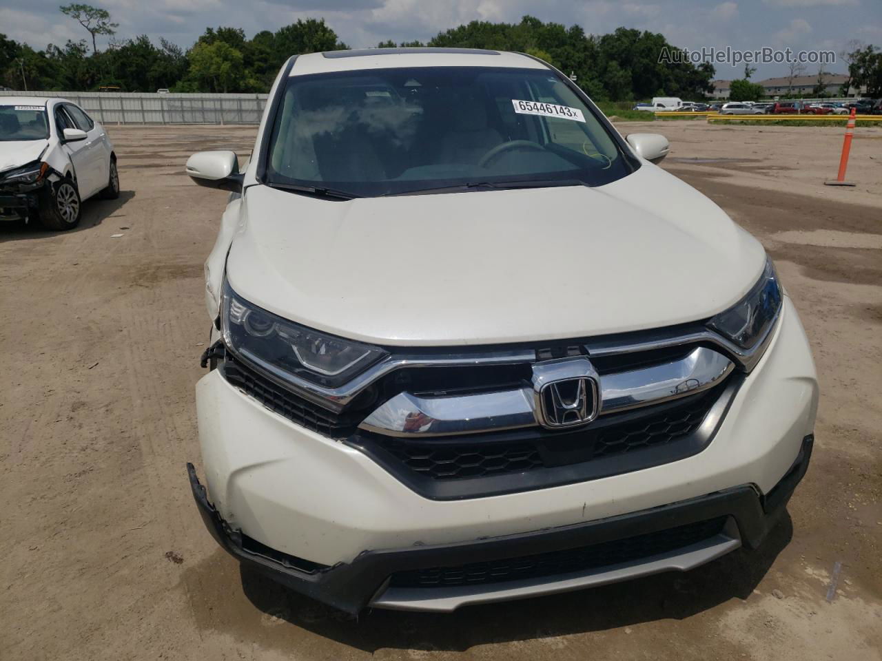 2018 Honda Cr-v Ex White vin: 5J6RW1H52JL015525