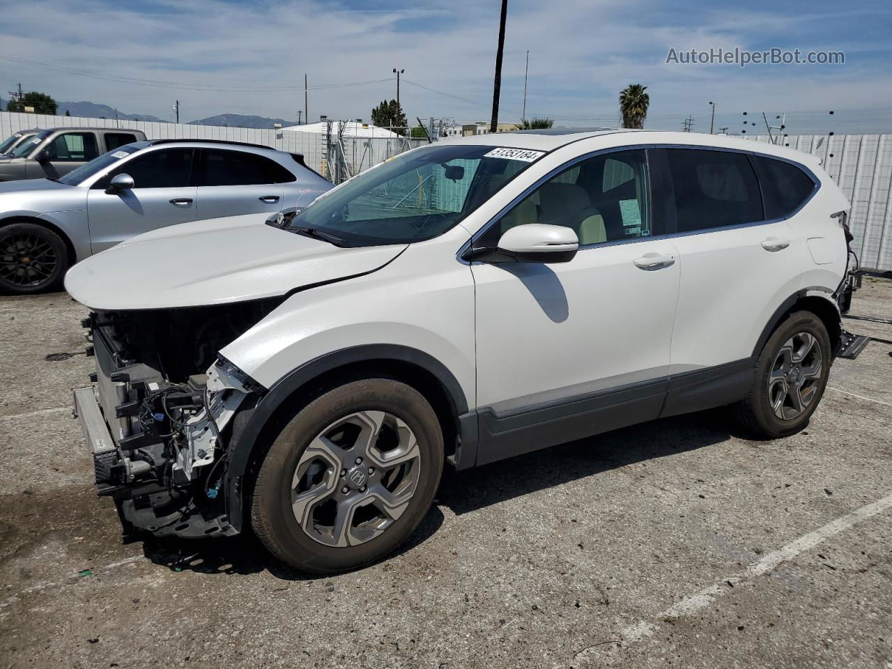 2019 Honda Cr-v Ex White vin: 5J6RW1H52KA046366