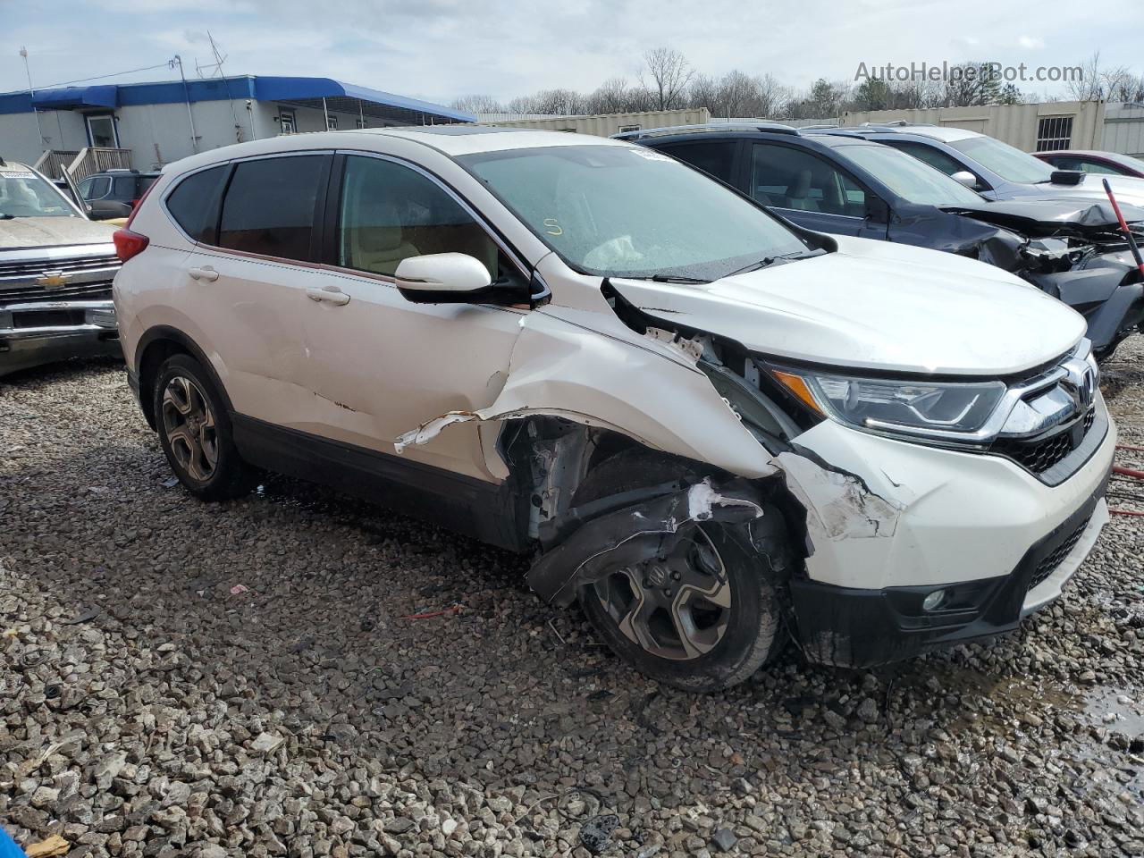 2018 Honda Cr-v Ex White vin: 5J6RW1H55JL007550