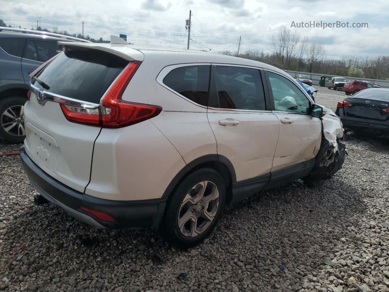 2018 Honda Cr-v Ex White vin: 5J6RW1H55JL007550