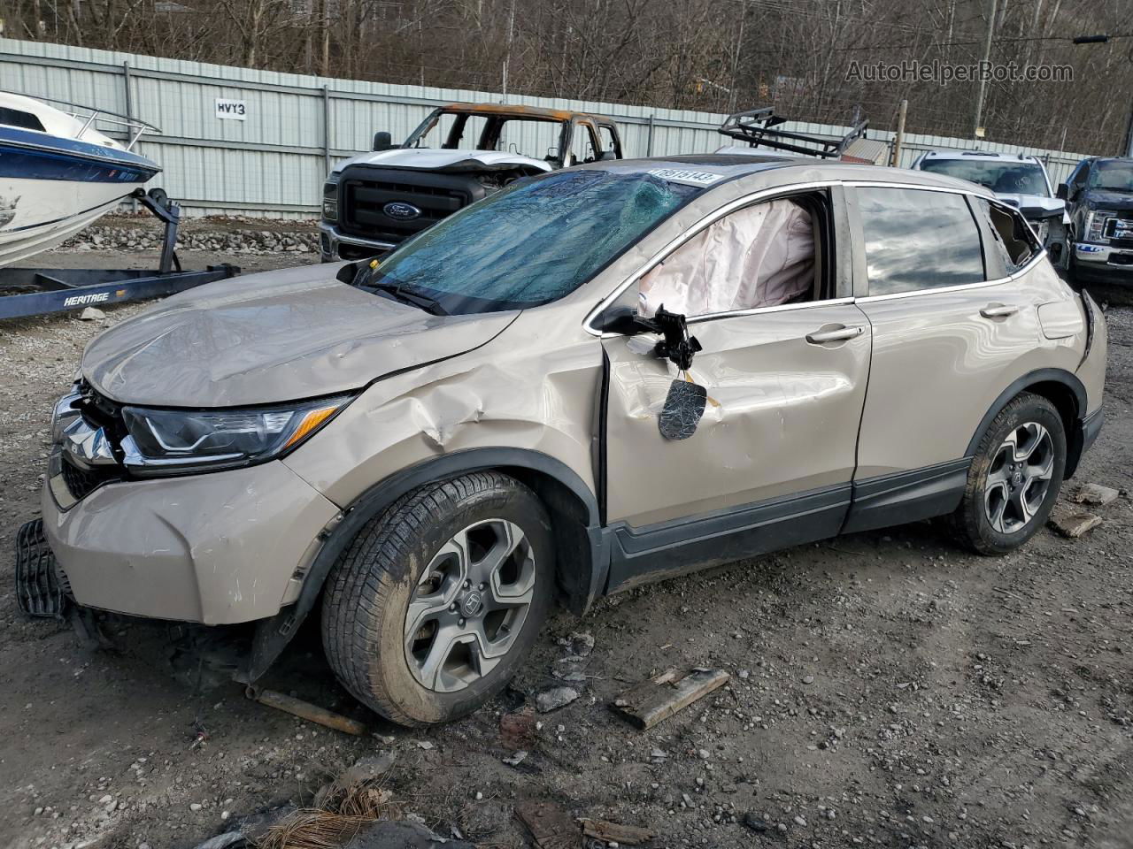 2018 Honda Cr-v Ex Tan vin: 5J6RW1H55JL007807