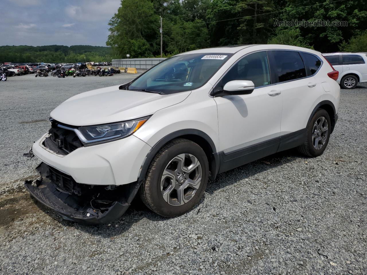 2019 Honda Cr-v Ex White vin: 5J6RW1H55KA038309