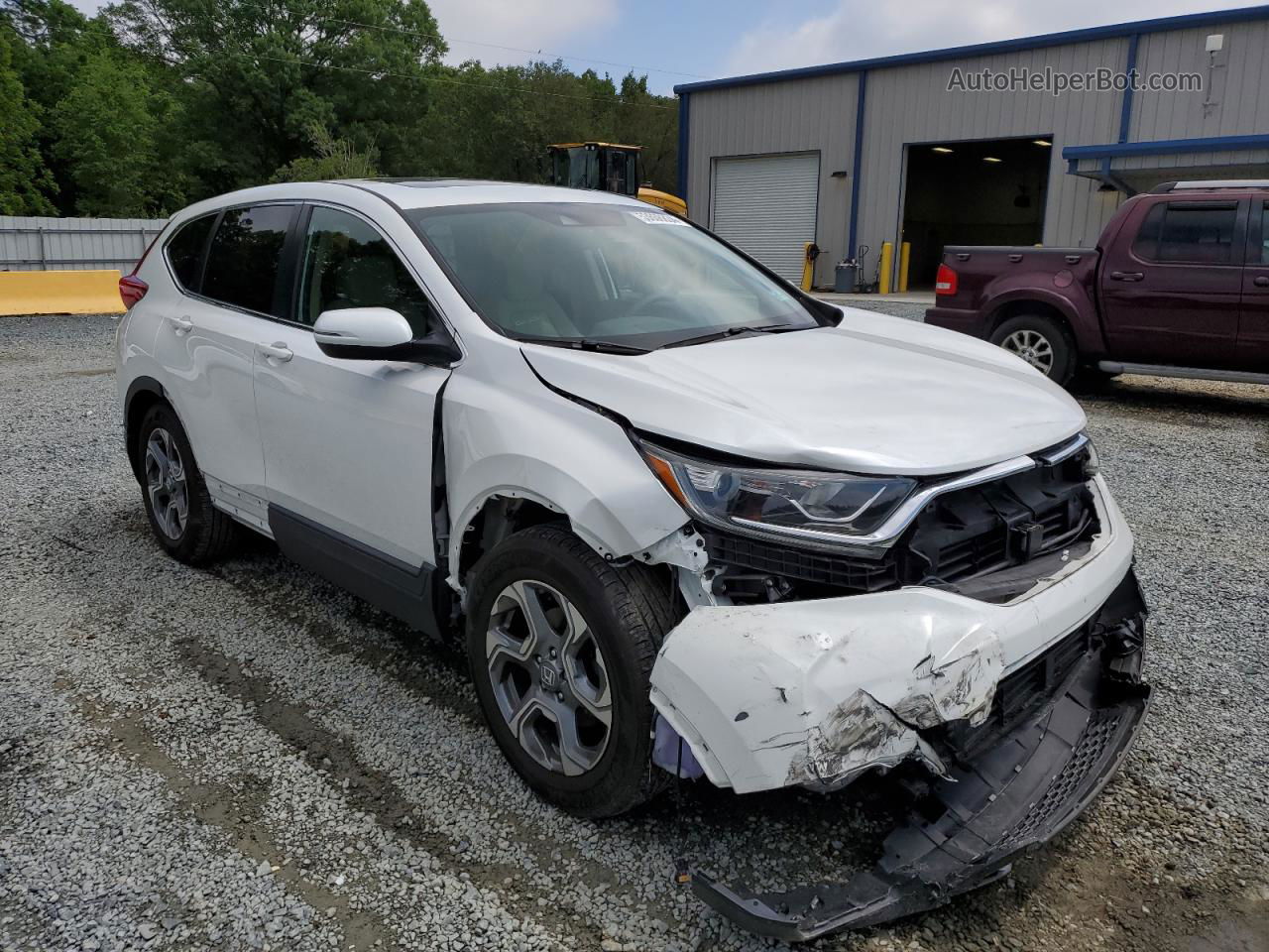 2019 Honda Cr-v Ex White vin: 5J6RW1H55KA038309