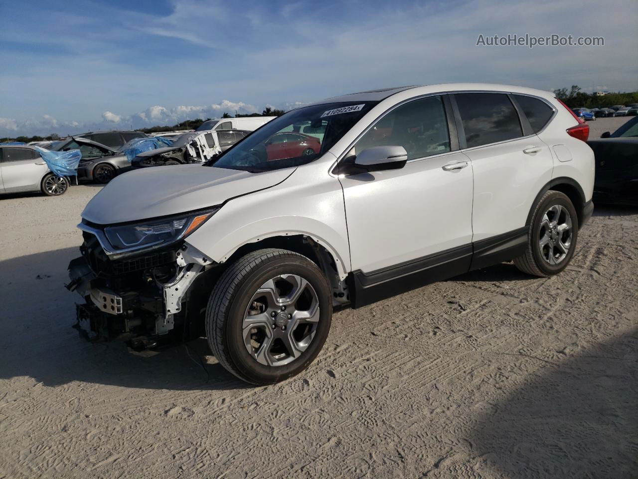 2019 Honda Cr-v Ex Белый vin: 5J6RW1H56KL006666