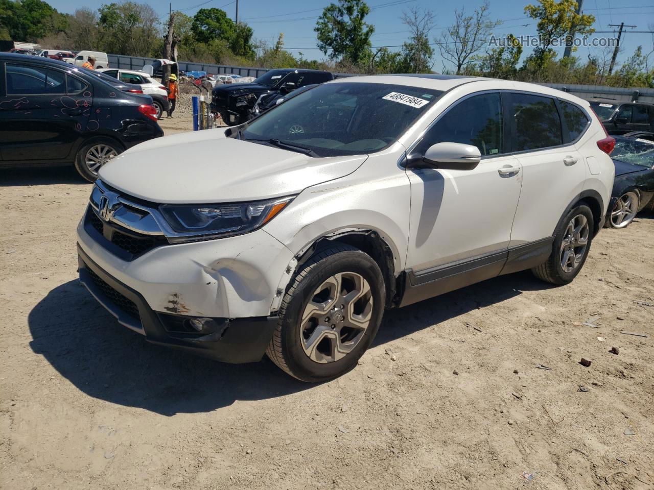 2019 Honda Cr-v Ex White vin: 5J6RW1H58KA039180