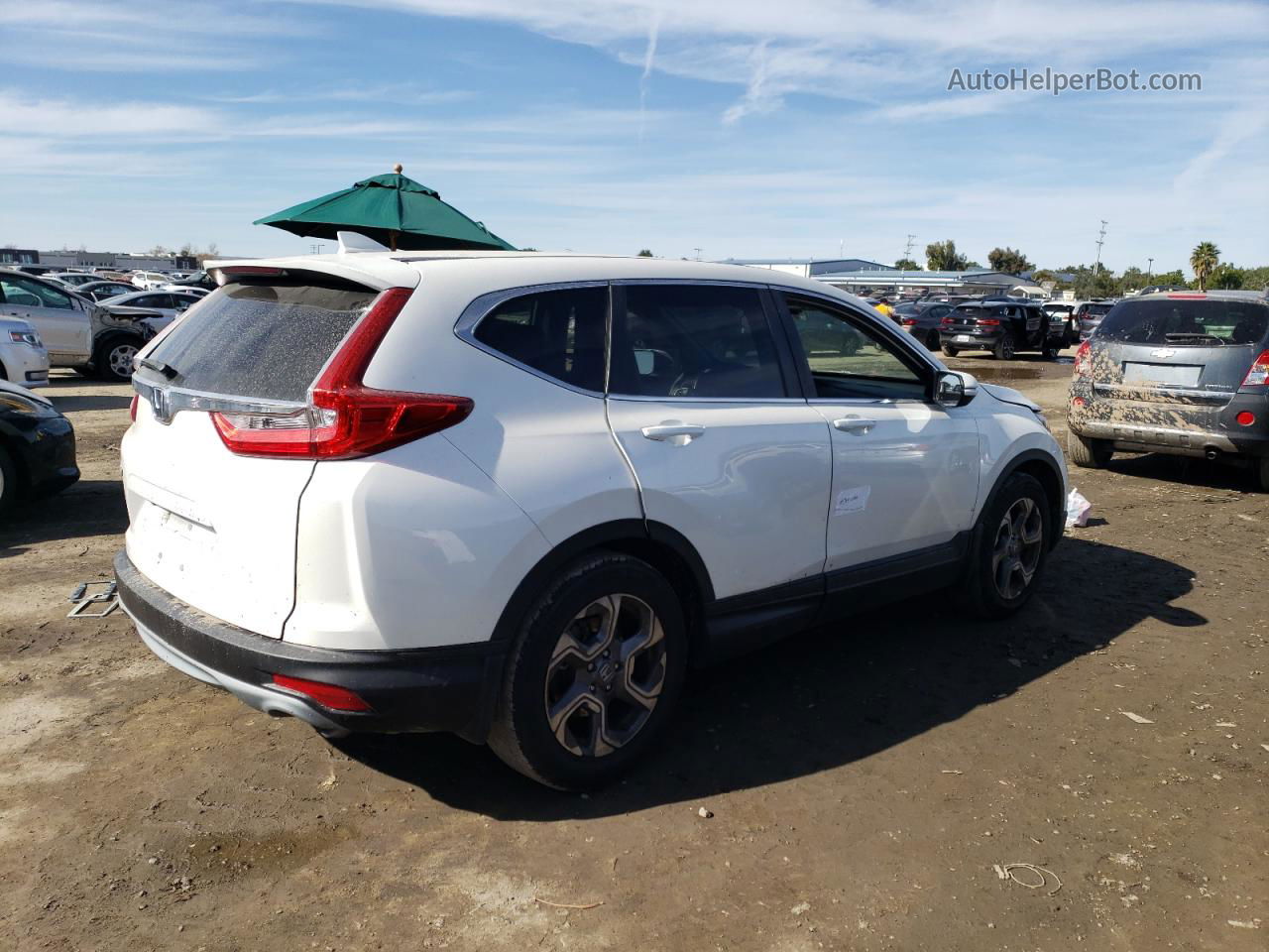 2019 Honda Cr-v Ex White vin: 5J6RW1H59KA029371