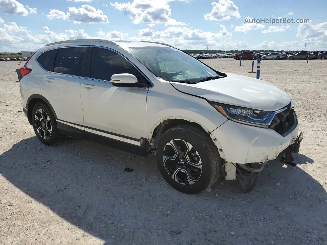 2018 Honda Cr-v Touring White vin: 5J6RW1H90JL014120