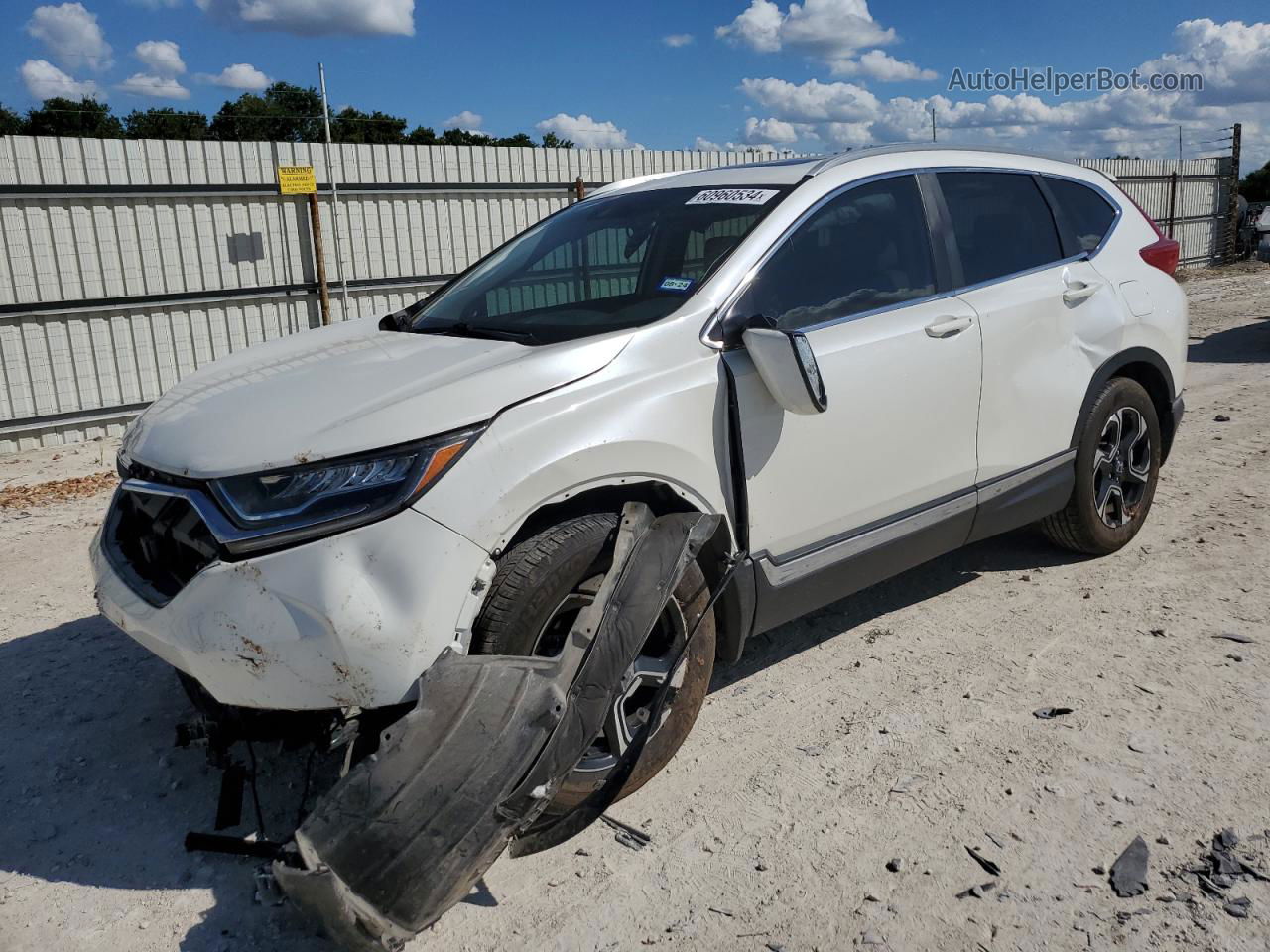 2018 Honda Cr-v Touring White vin: 5J6RW1H90JL014120