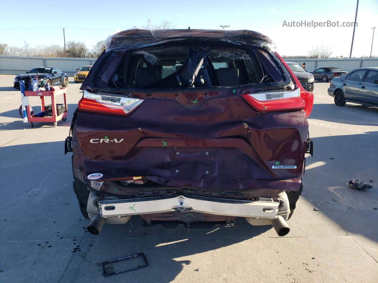 2017 Honda Cr-v Touring Maroon vin: 5J6RW1H93HL007222