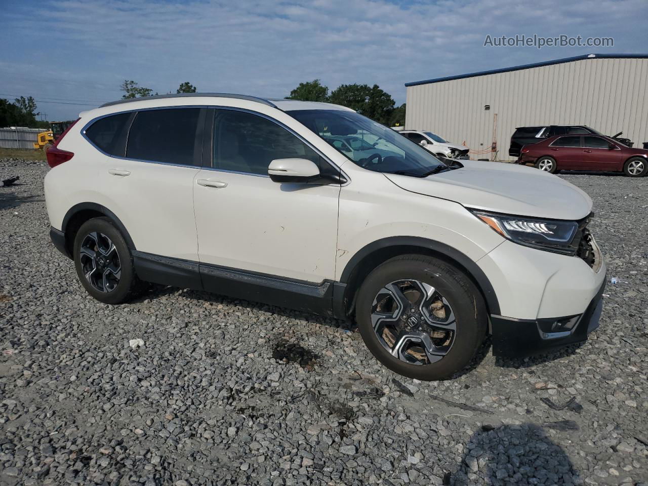 2017 Honda Cr-v Touring White vin: 5J6RW1H94HL015233