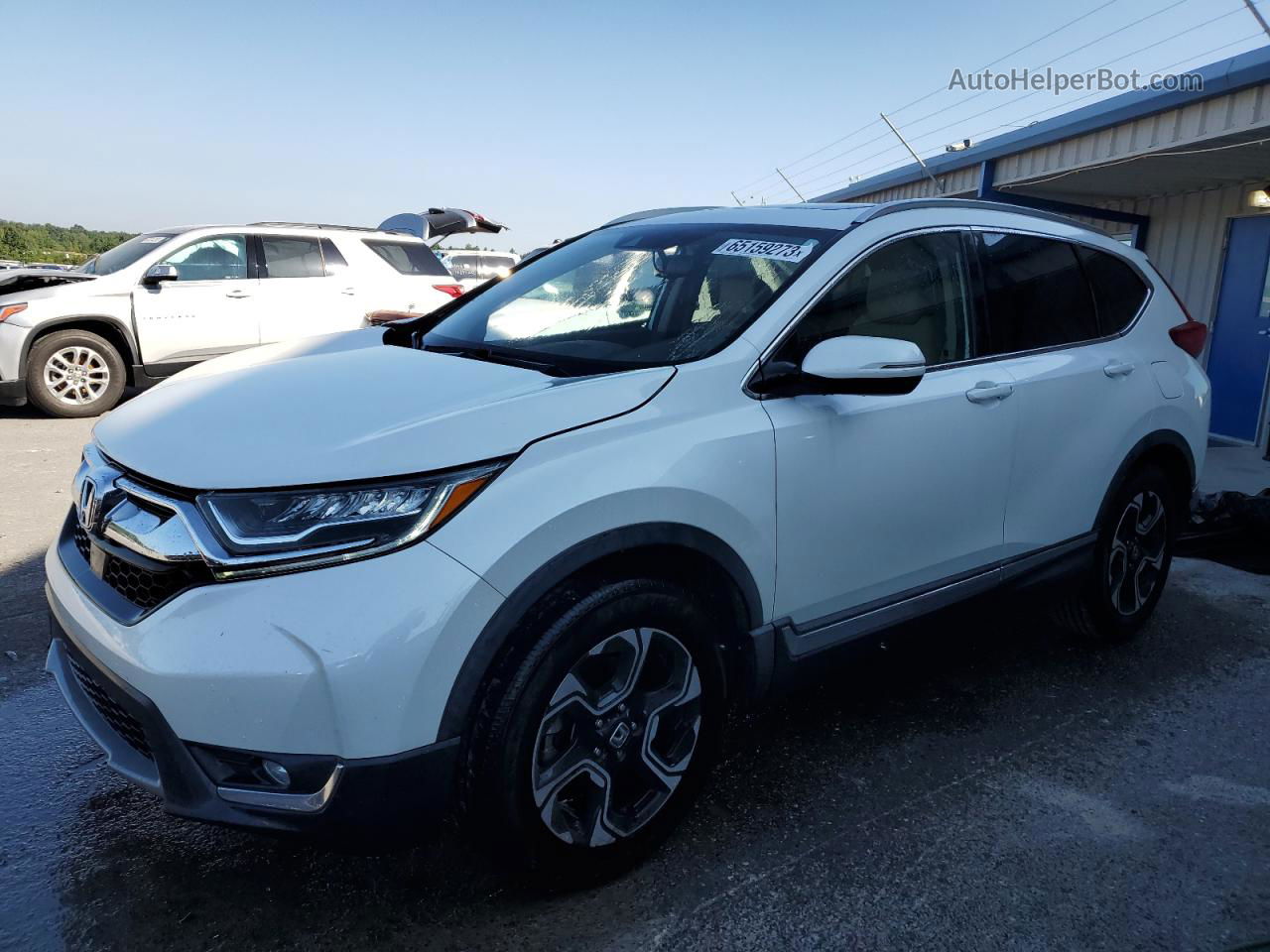 2017 Honda Cr-v Touring White vin: 5J6RW1H99HL016376