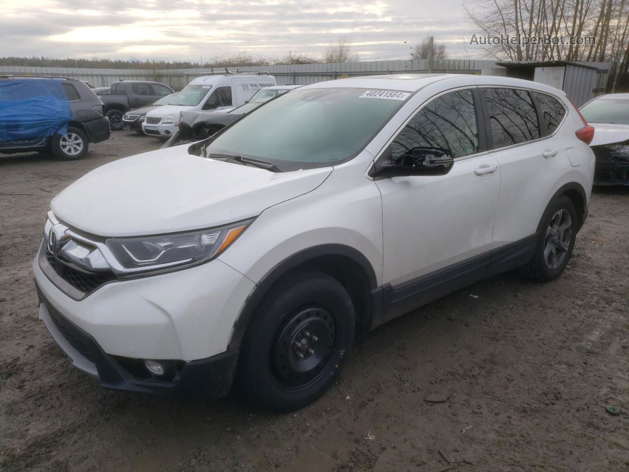 2019 Honda Cr-v Ex White vin: 5J6RW2H50KA012884