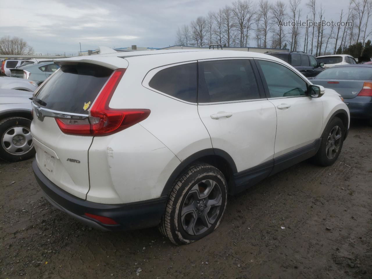 2019 Honda Cr-v Ex White vin: 5J6RW2H50KA012884