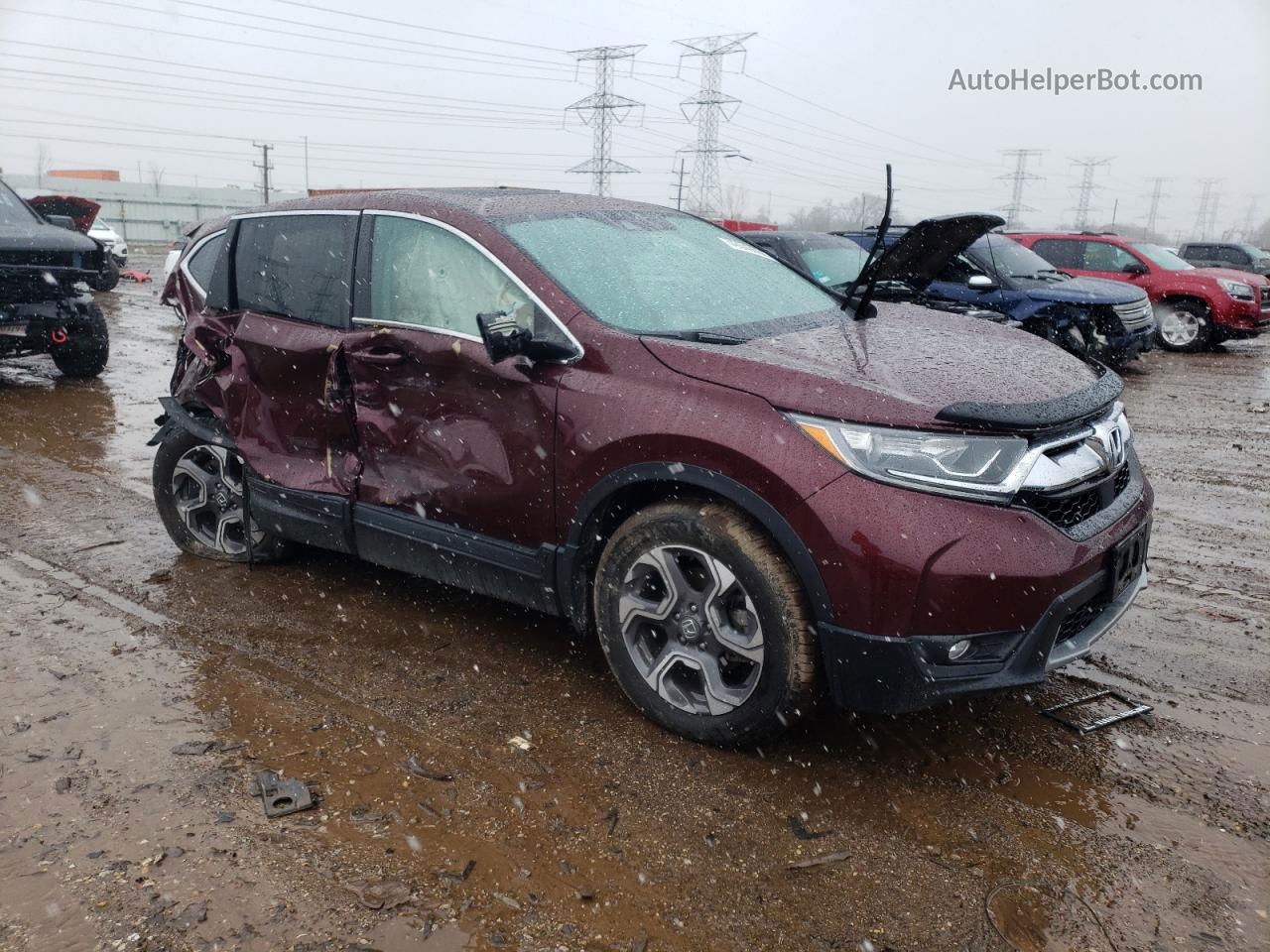 2017 Honda Cr-v Ex Burgundy vin: 5J6RW2H51HL056843