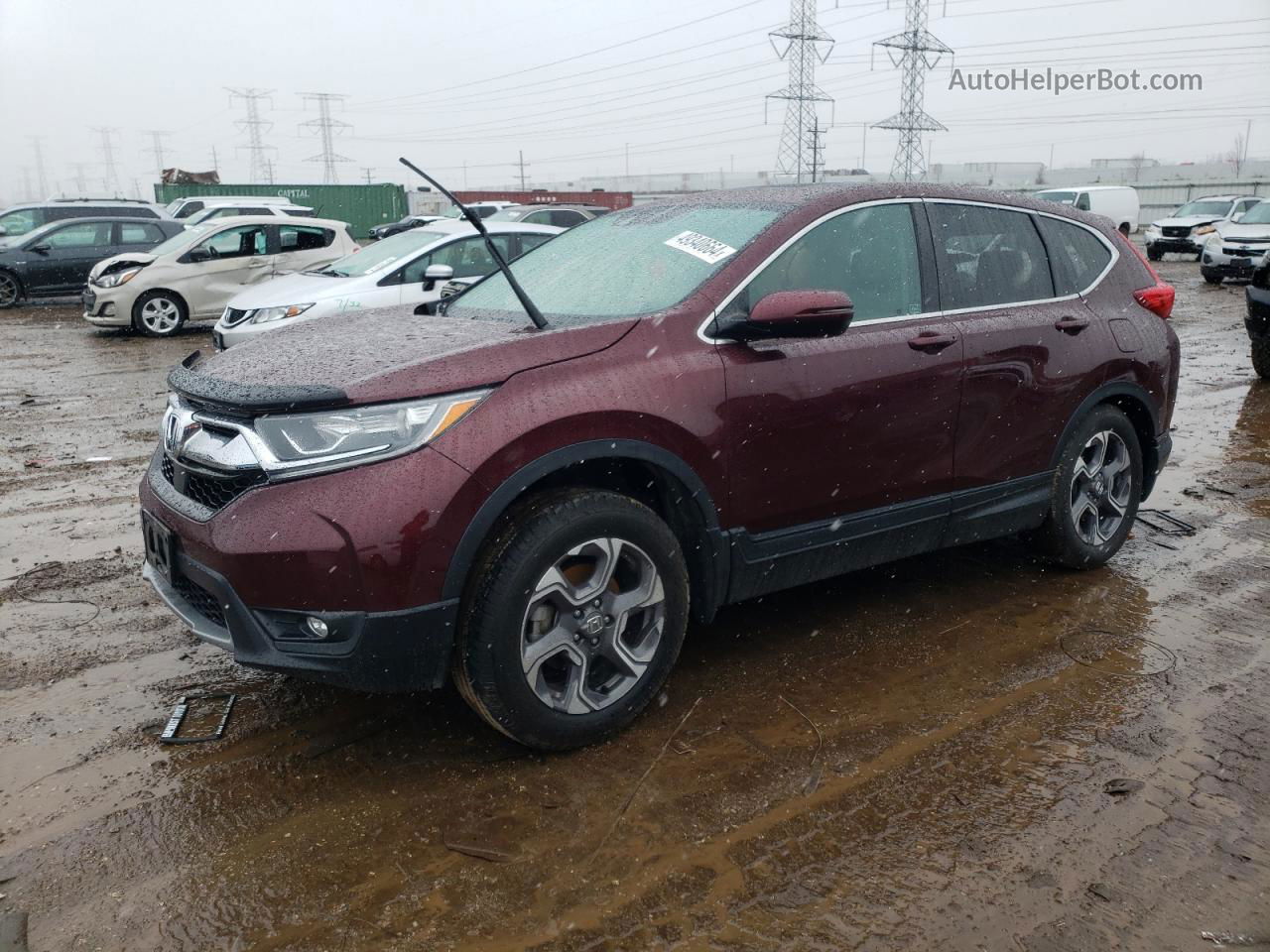 2017 Honda Cr-v Ex Burgundy vin: 5J6RW2H51HL056843