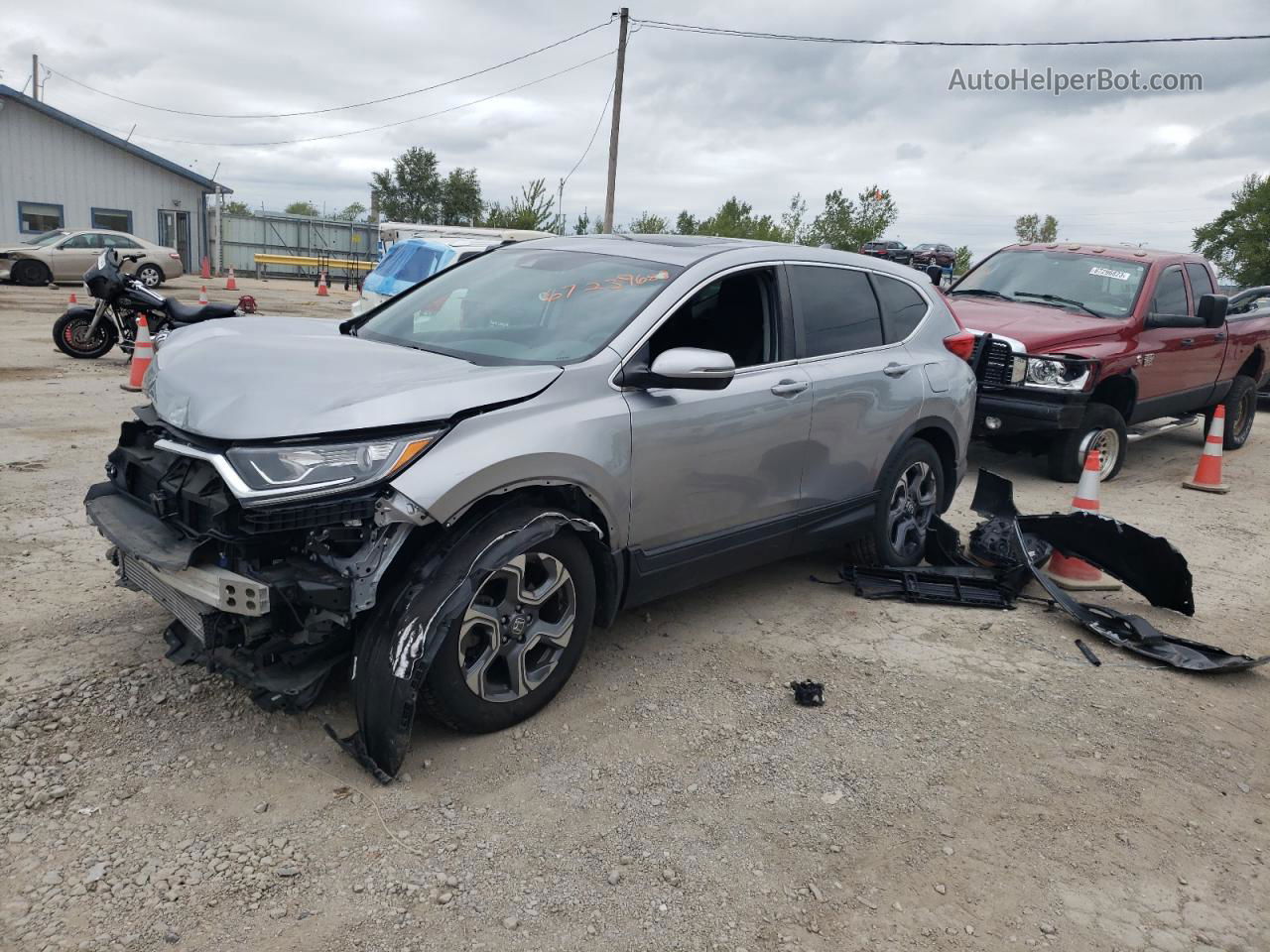 2019 Honda Cr-v Ex Silver vin: 5J6RW2H51KA012165