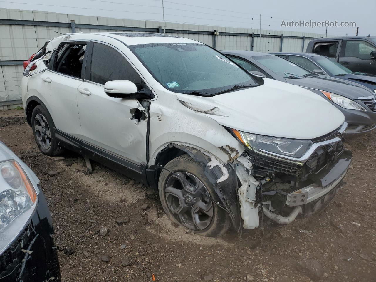 2017 Honda Cr-v Ex White vin: 5J6RW2H52HL079290