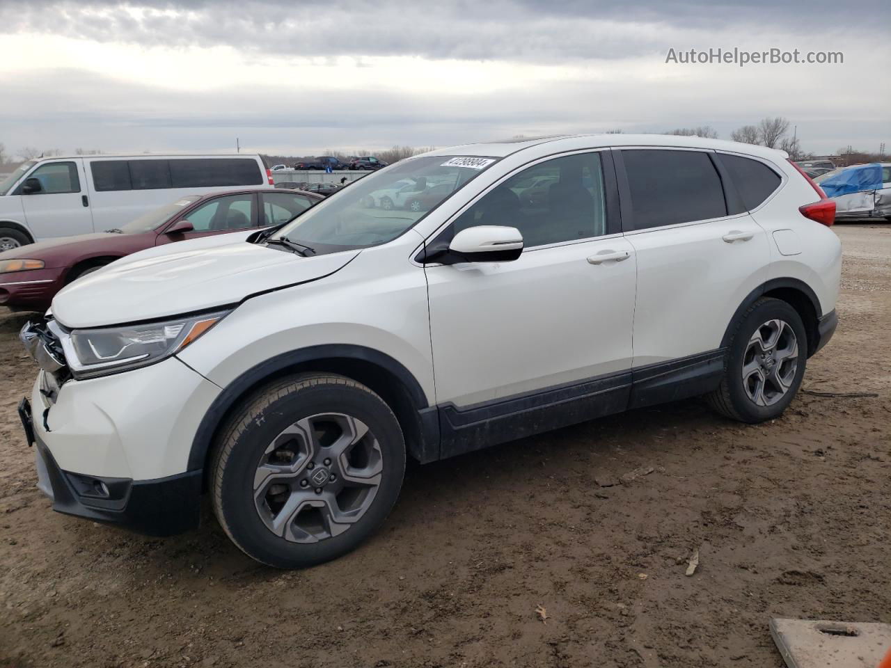 2018 Honda Cr-v Ex White vin: 5J6RW2H52JL006457