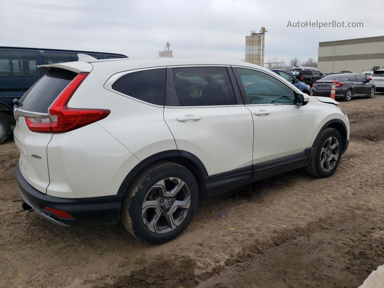 2018 Honda Cr-v Ex White vin: 5J6RW2H52JL006457