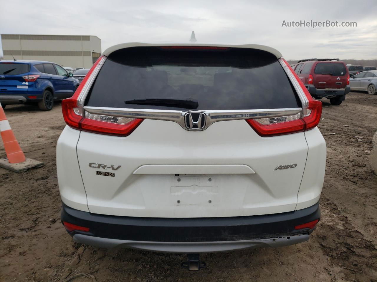 2018 Honda Cr-v Ex White vin: 5J6RW2H52JL006457