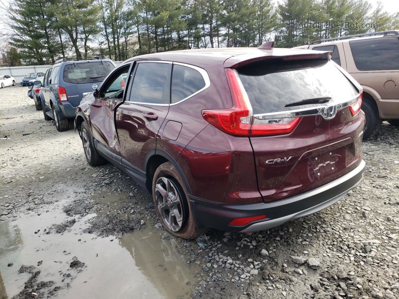 2019 Honda Cr-v Ex Burgundy vin: 5J6RW2H53KL024239