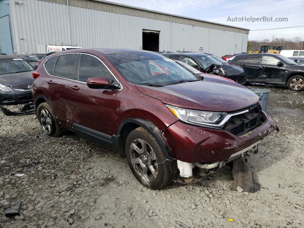 2019 Honda Cr-v Ex Burgundy vin: 5J6RW2H53KL024239