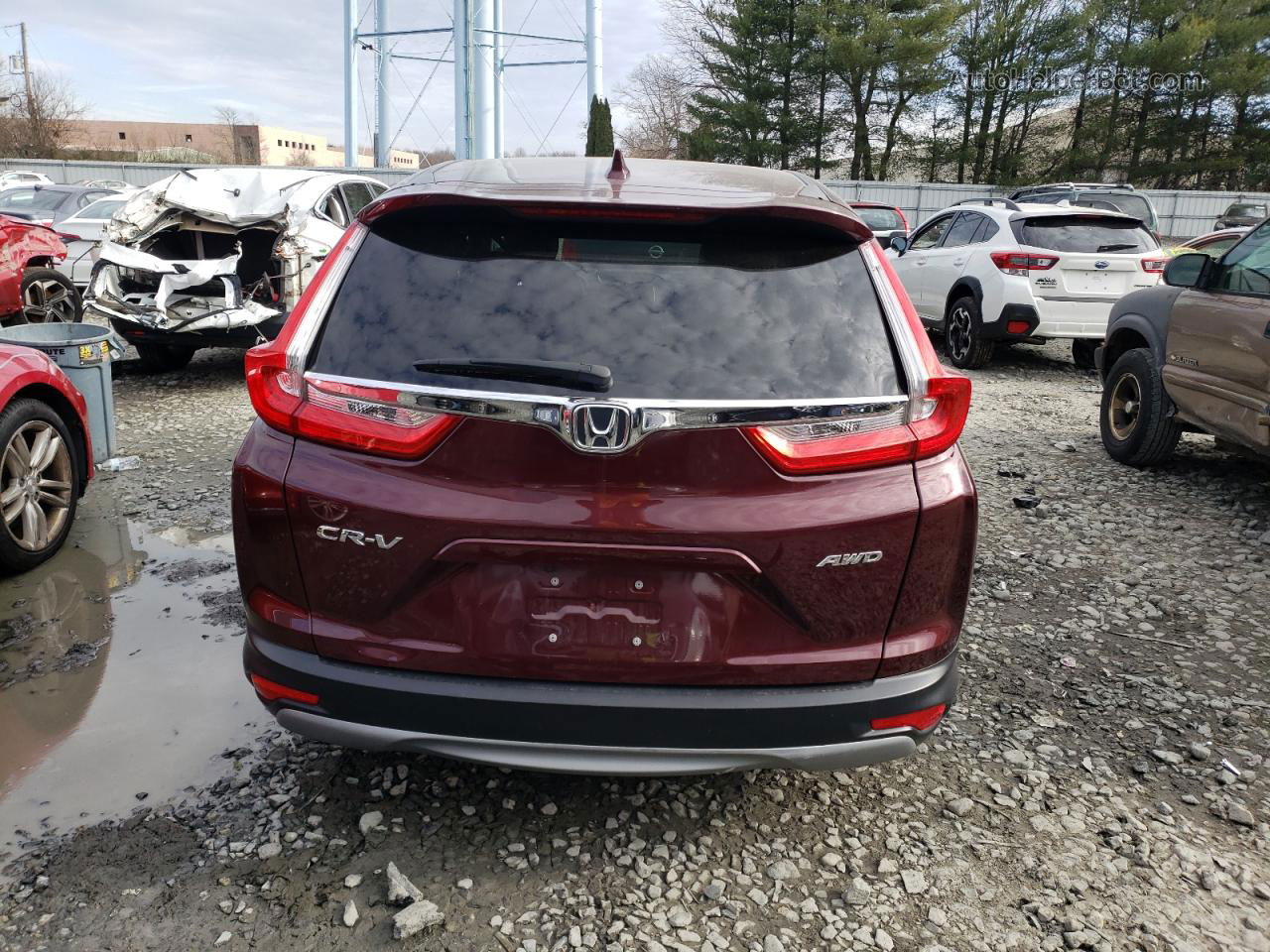 2019 Honda Cr-v Ex Burgundy vin: 5J6RW2H53KL024239