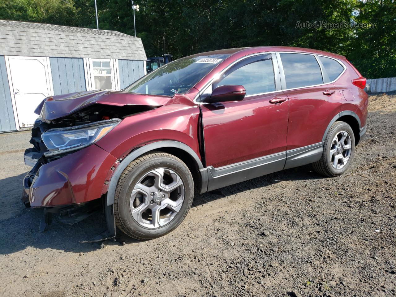 2017 Honda Cr-v Ex Burgundy vin: 5J6RW2H54HL023044