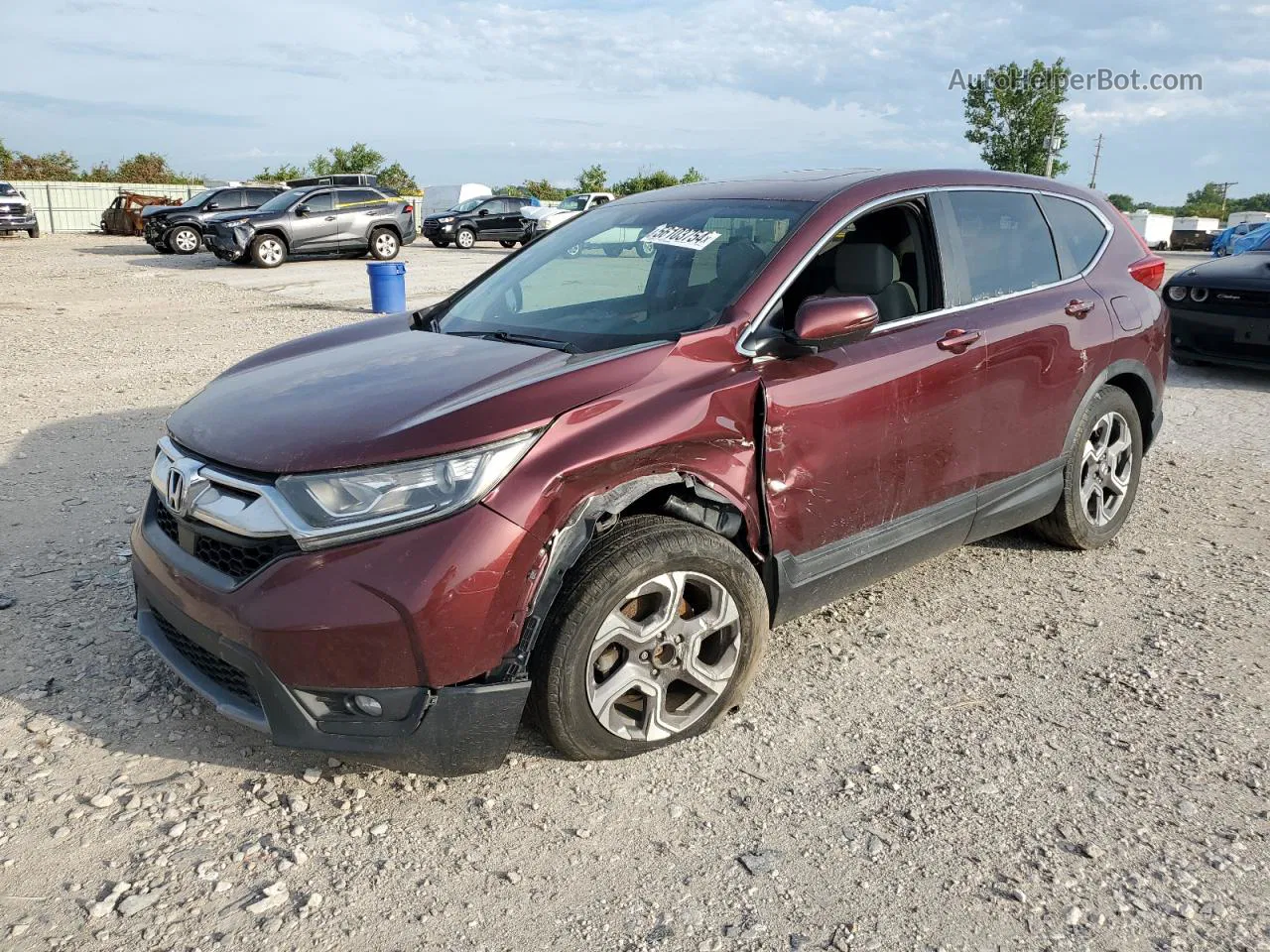 2017 Honda Cr-v Ex Burgundy vin: 5J6RW2H54HL052768