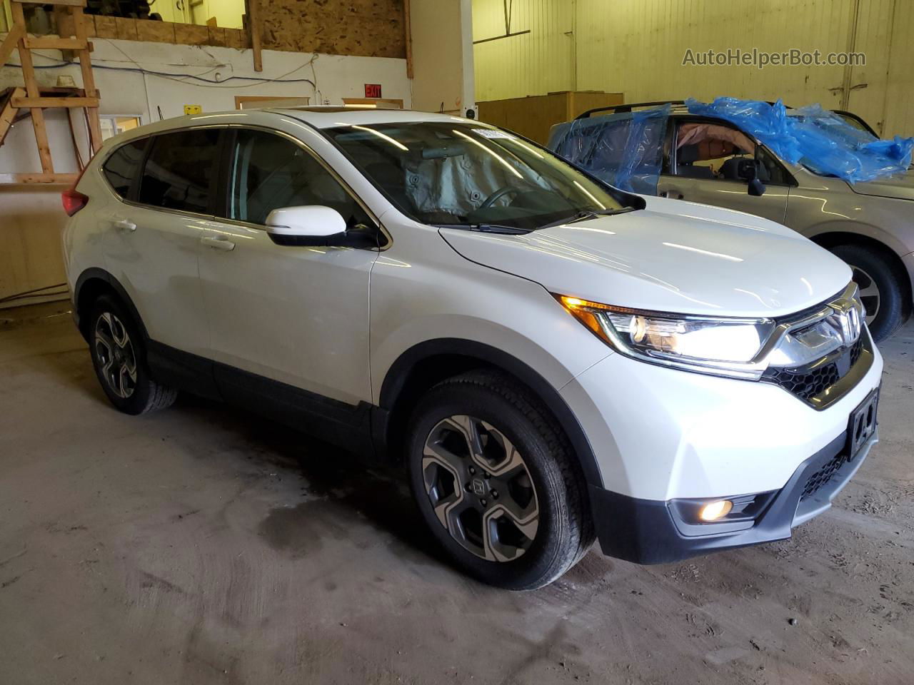 2018 Honda Cr-v Ex White vin: 5J6RW2H55JL011801