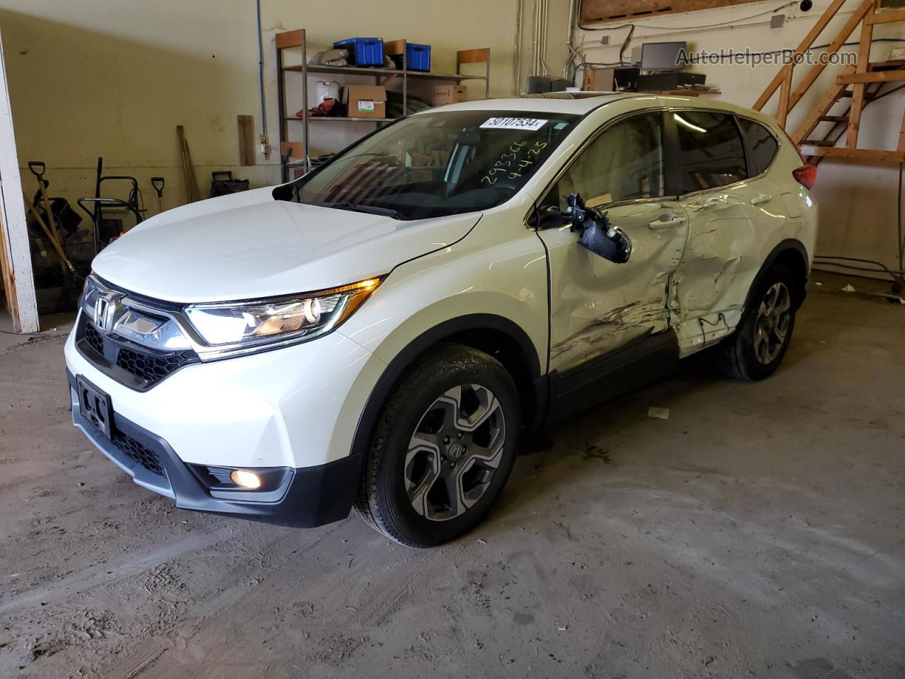 2018 Honda Cr-v Ex White vin: 5J6RW2H55JL011801