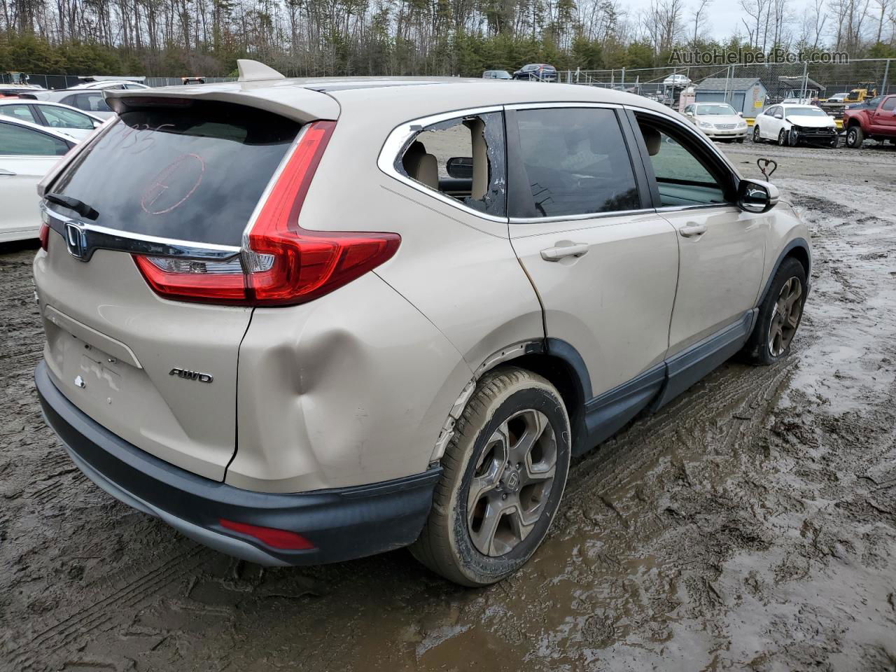 2017 Honda Cr-v Ex Beige vin: 5J6RW2H56HL077820