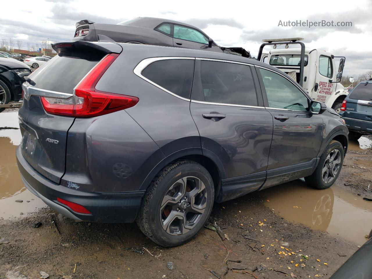 2018 Honda Cr-v Ex Gray vin: 5J6RW2H56JA002343