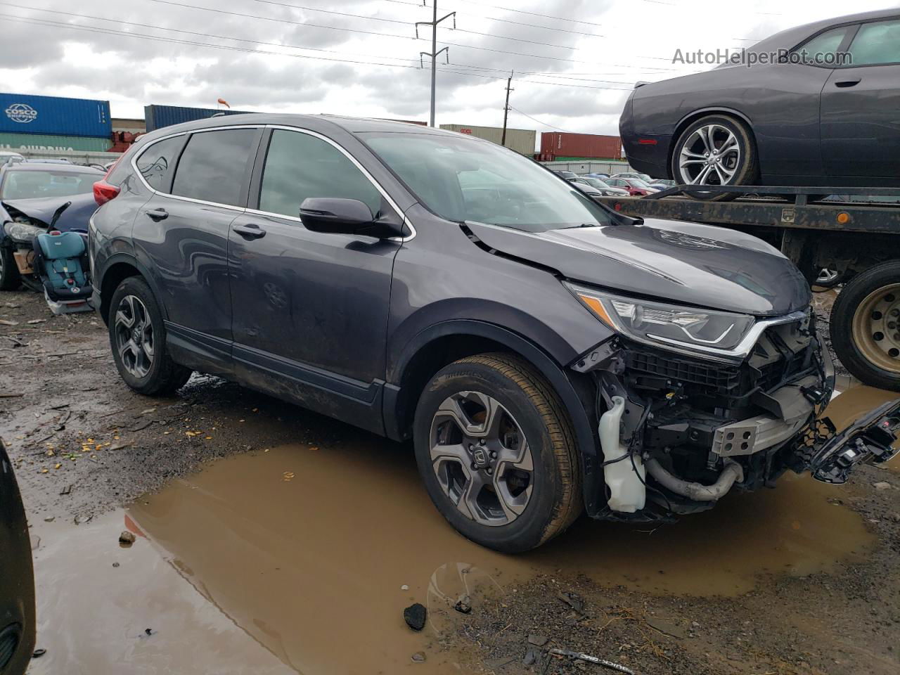 2018 Honda Cr-v Ex Gray vin: 5J6RW2H56JA002343