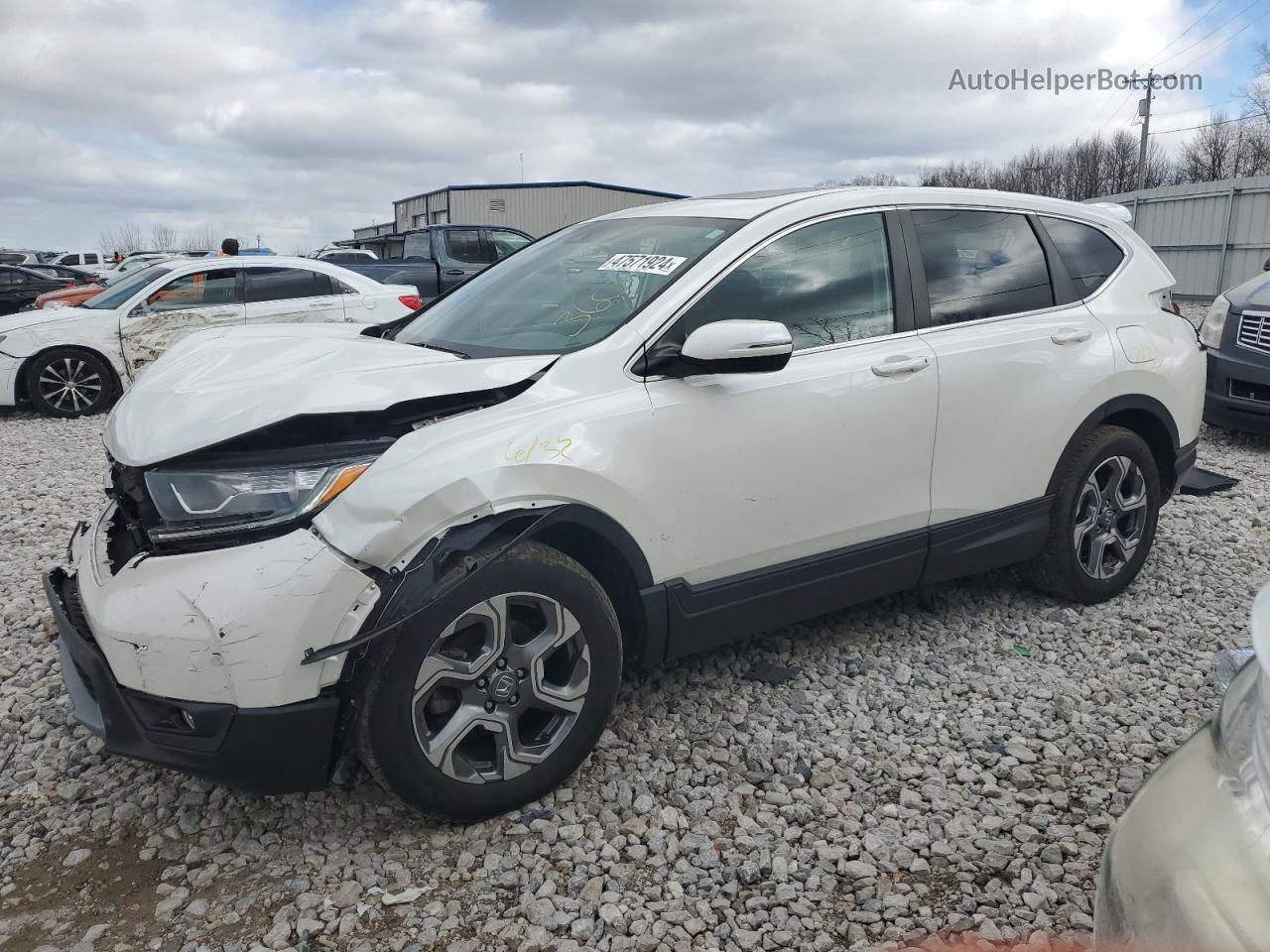 2018 Honda Cr-v Ex White vin: 5J6RW2H56JL004906