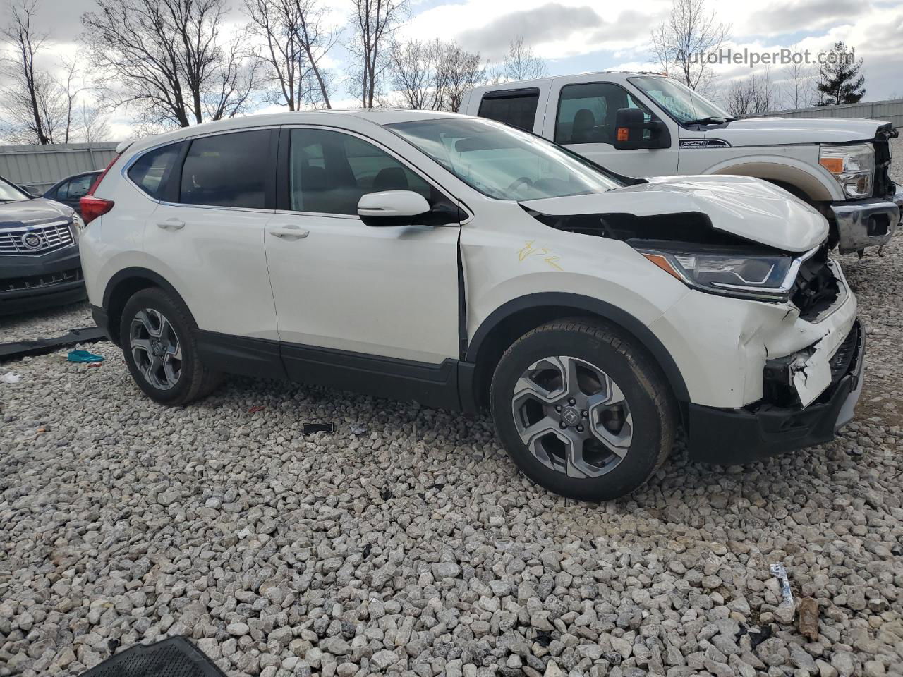 2018 Honda Cr-v Ex White vin: 5J6RW2H56JL004906